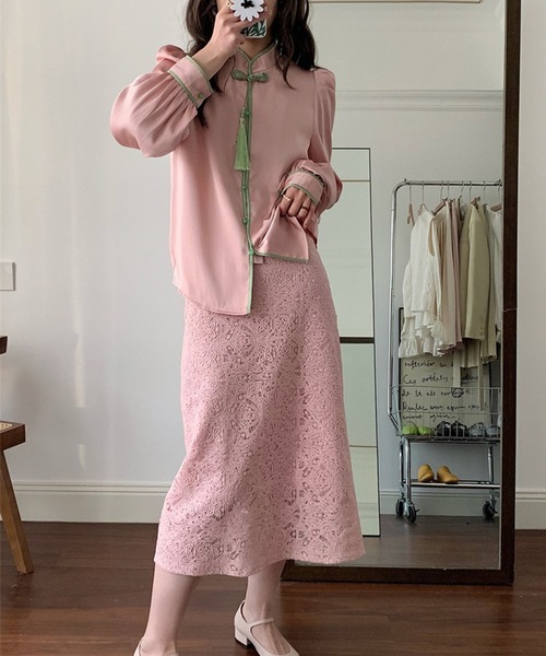 aimoha（アイモハ）の「チャイナ風ブラウス（シャツ/ブラウス・レディース・ホワイト/ピンク・SMALL/MEDIUM）」の7枚目の写真