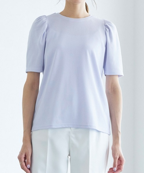 Pierrot（ピエロ）の「ポンチパフスリーブTシャツ（Tシャツ/カットソー・レディース・オフホワイト/ブラック/オレンジ/ブルー・M/L）」の13枚目の写真