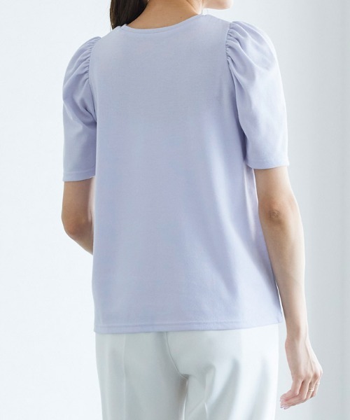 Pierrot（ピエロ）の「ポンチパフスリーブTシャツ（Tシャツ/カットソー・レディース・オフホワイト/ブラック/オレンジ/ブルー・M/L）」の17枚目の写真