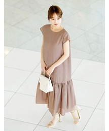 ENNEA | 【手洗いできる♪】シアーギンガムチェック・裾フレアーワンピース(ワンピース)