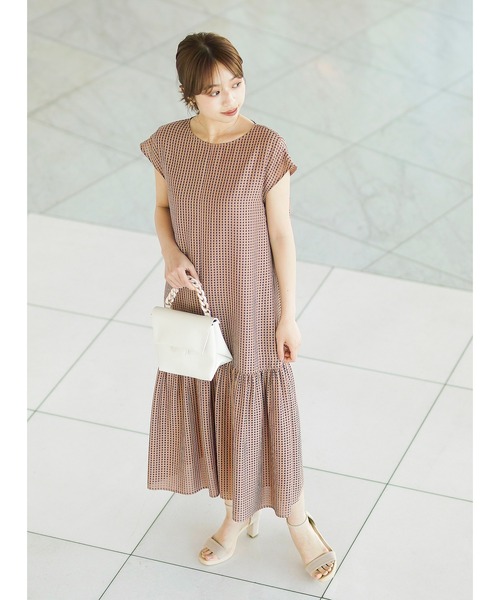 ENNEA（エンネア）の「【手洗いできる♪】シアーギンガムチェック・裾フレアーワンピース（ワンピース・レディース・ベージュ/オレンジ・38）」の10枚目の写真
