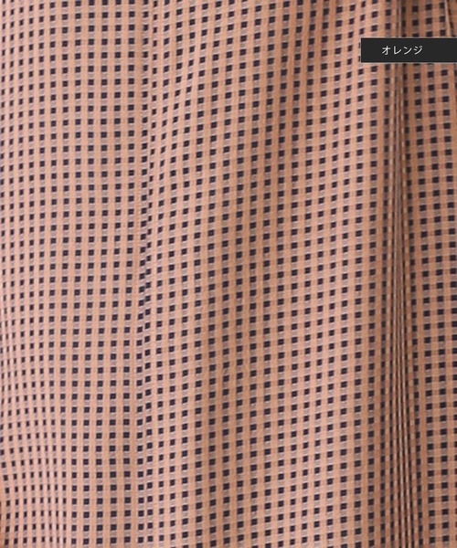 ENNEA（エンネア）の「【手洗いできる♪】シアーギンガムチェック・裾フレアーワンピース（ワンピース・レディース・ベージュ/オレンジ・38）」の14枚目の写真