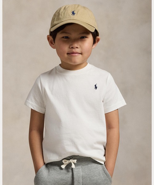 POLO RALPH LAUREN CHILDRENSWEAR(ポロ ラルフ ローレン チルドレンズウェア)の「コットン ジャージー クルーネック Tシャツ(Tシャツ/カットソー・キッズ・ホワイト・6/7/4/3)」の1枚目の写真