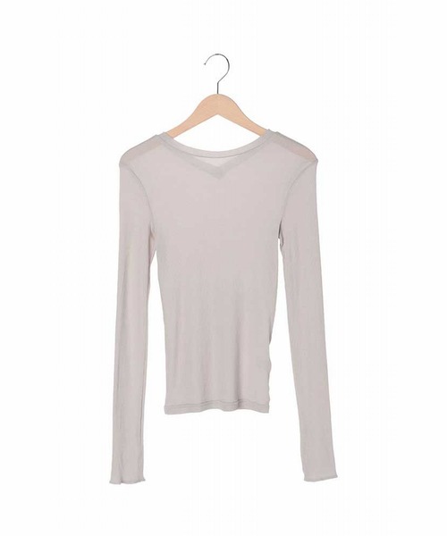 ＪＵＧＬＡＮＳ（ユグランス）の「☆ 【EDT】シアーテレコ2WAYトップス（Tシャツ/カットソー・レディース・ブラック/杢グレー・FREE）」の5枚目の写真