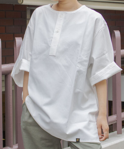 GLOSTER(グロスター)の「【GLOSTER/グロスター】《新定番》ミリタリースリーピングシャツ(シャツ/ブラウス・メンズ・ホワイト/ホワイト系その他/ブルー系その他/ライトパープル・M/L)」の2枚目の写真