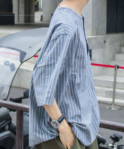 GLOSTER(グロスター)の「【GLOSTER/グロスター】《新定番》ミリタリースリーピングシャツ(シャツ/ブラウス・メンズ・ホワイト/ホワイト系その他/ブルー系その他/ライトパープル・M/L)」の7枚目の写真