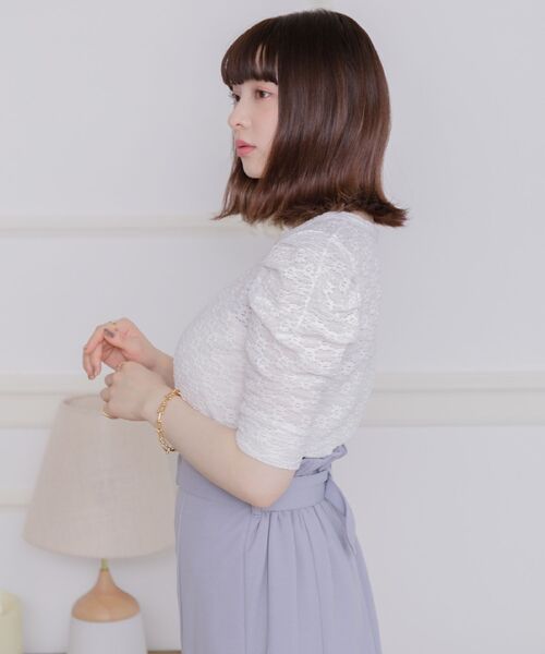 ems excite(エムズエキサイト)の「フラワーポコポコCT(Tシャツ/カットソー・レディース・ブラック/オフホワイト/イエロー・FREE)」の9枚目の写真