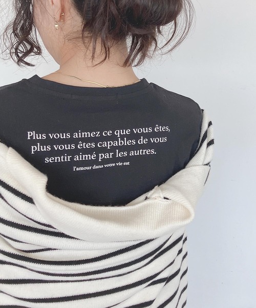 AS KNOW AS plus（アズノゥアズプラス）の「●選んでロゴ シルエット アソート バックプリントＴシャツ（Tシャツ/カットソー・レディース・オフホワイト/ブラック/グリーン/ピンク・FREE）」の2枚目の写真