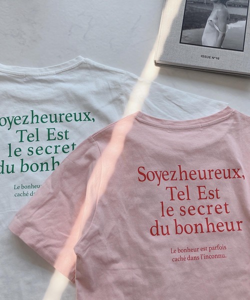 AS KNOW AS plus（アズノゥアズプラス）の「●選んでロゴ シルエット アソート バックプリントＴシャツ（Tシャツ/カットソー・レディース・オフホワイト/ブラック/グリーン/ピンク・FREE）」の13枚目の写真