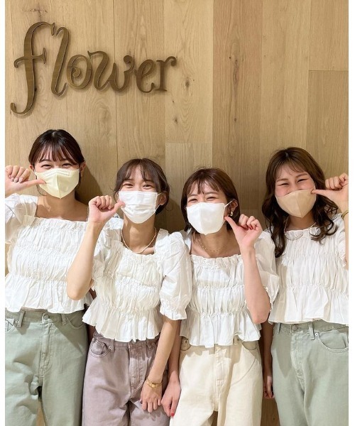 flower(フラワー)の「バブルギャザーブラウス(シャツ/ブラウス・レディース・ブラック/ホワイト・FREE)」の22枚目の写真