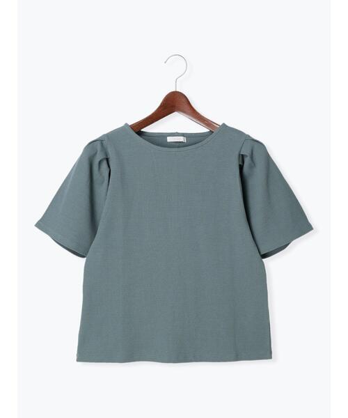 Te chichi(テチチ)の「肩タックボリューム袖カノコカットソー(ニット/セーター・レディース・ブラック/オフホワイト/グリーン・フリ-)」の22枚目の写真