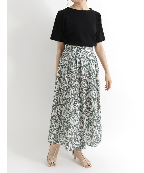 Te chichi(テチチ)の「肩タックボリューム袖カノコカットソー(ニット/セーター・レディース・ブラック/オフホワイト/グリーン・フリ-)」の8枚目の写真