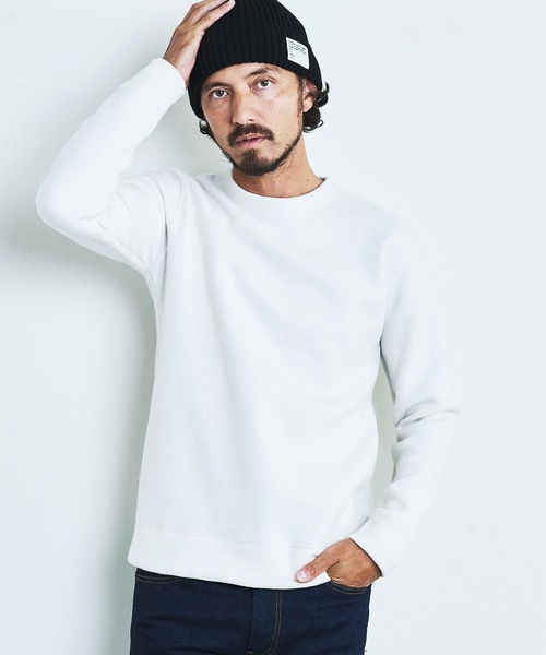 Magine(マージン)の「WOOL COMPRESSION KNITSAW C/N L/S:圧縮ウール クルーネック ニットソー ロングスリーブ(Tシャツ/カットソー・メンズ・ネイビー/ブラック/オフホワイト/チャコールグレー・44/46/48)」の6枚目の写真