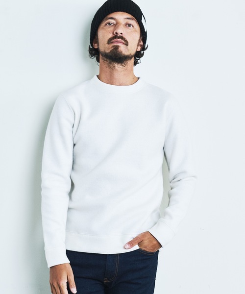 Magine(マージン)の「WOOL COMPRESSION KNITSAW C/N L/S:圧縮ウール クルーネック ニットソー ロングスリーブ(Tシャツ/カットソー・メンズ・ネイビー/ブラック/オフホワイト/チャコールグレー・44/46/48)」の7枚目の写真