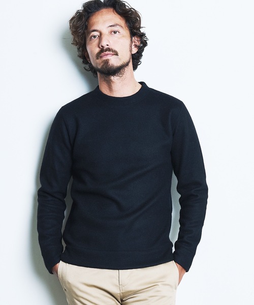 Magine(マージン)の「WOOL COMPRESSION KNITSAW C/N L/S:圧縮ウール クルーネック ニットソー ロングスリーブ(Tシャツ/カットソー・メンズ・ネイビー/ブラック/オフホワイト/チャコールグレー・44/46/48)」の11枚目の写真