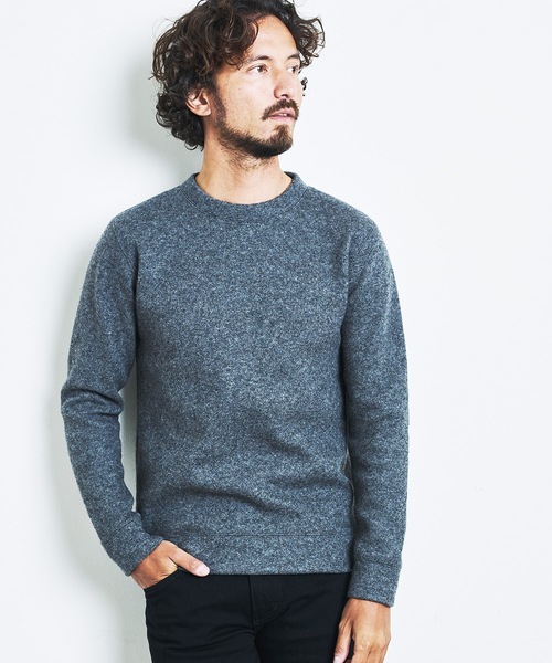 Magine(マージン)の「WOOL COMPRESSION KNITSAW C/N L/S:圧縮ウール クルーネック ニットソー ロングスリーブ(Tシャツ/カットソー・メンズ・ネイビー/ブラック/オフホワイト/チャコールグレー・44/46/48)」の13枚目の写真