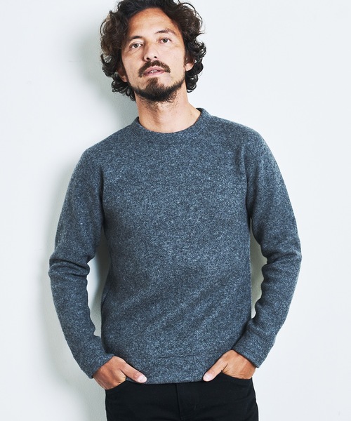 Magine(マージン)の「WOOL COMPRESSION KNITSAW C/N L/S:圧縮ウール クルーネック ニットソー ロングスリーブ(Tシャツ/カットソー・メンズ・ネイビー/ブラック/オフホワイト/チャコールグレー・44/46/48)」の14枚目の写真