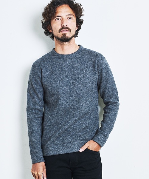 Magine(マージン)の「WOOL COMPRESSION KNITSAW C/N L/S:圧縮ウール クルーネック ニットソー ロングスリーブ(Tシャツ/カットソー・メンズ・ネイビー/ブラック/オフホワイト/チャコールグレー・44/46/48)」の12枚目の写真