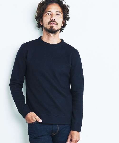 Magine(マージン)の「WOOL COMPRESSION KNITSAW C/N L/S:圧縮ウール クルーネック ニットソー ロングスリーブ(Tシャツ/カットソー・メンズ・ネイビー/ブラック/オフホワイト/チャコールグレー・44/46/48)」の16枚目の写真