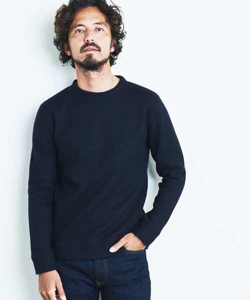 Magine(マージン)の「WOOL COMPRESSION KNITSAW C/N L/S:圧縮ウール クルーネック ニットソー ロングスリーブ(Tシャツ/カットソー・メンズ・ネイビー/ブラック/オフホワイト/チャコールグレー・44/46/48)」の17枚目の写真