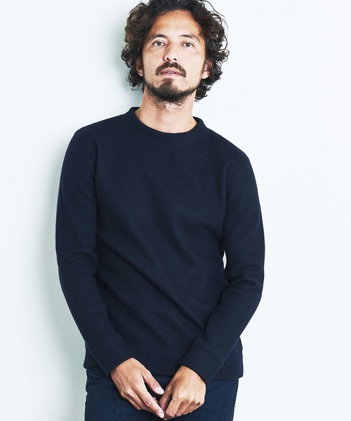 Magine(マージン)の「WOOL COMPRESSION KNITSAW C/N L/S:圧縮ウール クルーネック ニットソー ロングスリーブ(Tシャツ/カットソー・メンズ・ネイビー/ブラック/オフホワイト/チャコールグレー・44/46/48)」の18枚目の写真