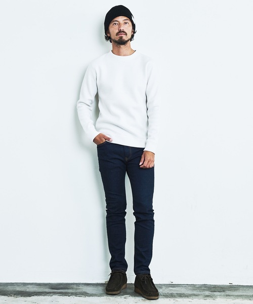 Magine(マージン)の「WOOL COMPRESSION KNITSAW C/N L/S:圧縮ウール クルーネック ニットソー ロングスリーブ(Tシャツ/カットソー・メンズ・ネイビー/ブラック/オフホワイト/チャコールグレー・44/46/48)」の20枚目の写真