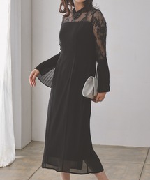 Kana | ベルスリーブ チャイナ風 ロング 結婚式 お呼ばれ パーティー ワンピースドレス(ドレス)