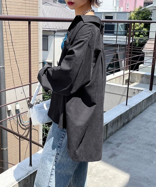 PAGEBOY（ページボーイ）の「ソフトピーチルーズシャツ（シャツ/ブラウス・レディース・ブルー系その他/オフホワイト/ブラック/オレンジ・FREE）」の11枚目の写真