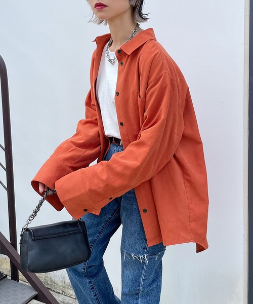 PAGEBOY（ページボーイ）の「ソフトピーチルーズシャツ（シャツ/ブラウス・レディース・ブルー系その他/オフホワイト/ブラック/オレンジ・FREE）」の17枚目の写真