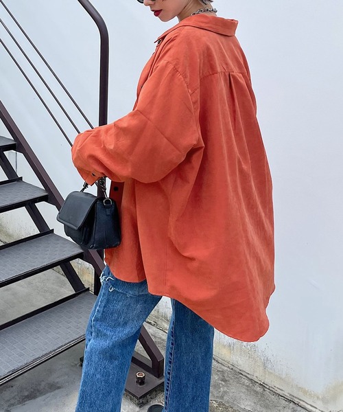 PAGEBOY（ページボーイ）の「ソフトピーチルーズシャツ（シャツ/ブラウス・レディース・ブルー系その他/オフホワイト/ブラック/オレンジ・FREE）」の18枚目の写真