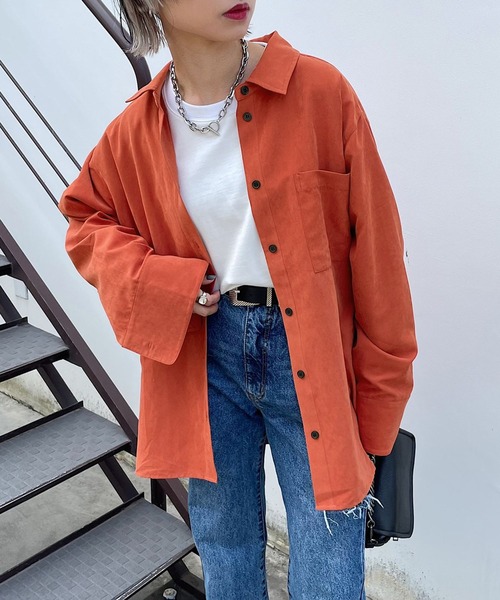 PAGEBOY（ページボーイ）の「ソフトピーチルーズシャツ（シャツ/ブラウス・レディース・ブルー系その他/オフホワイト/ブラック/オレンジ・FREE）」の19枚目の写真