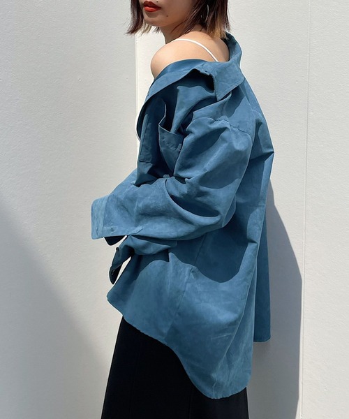 PAGEBOY（ページボーイ）の「ソフトピーチルーズシャツ（シャツ/ブラウス・レディース・ブルー系その他/オフホワイト/ブラック/オレンジ・FREE）」の14枚目の写真