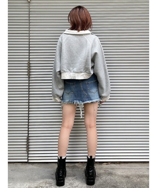 ENVYM(アンビー)の「ハーフZIP裏毛PO(スウェット・レディース・ブラック/ブルー/グレー・FREE)」の10枚目の写真
