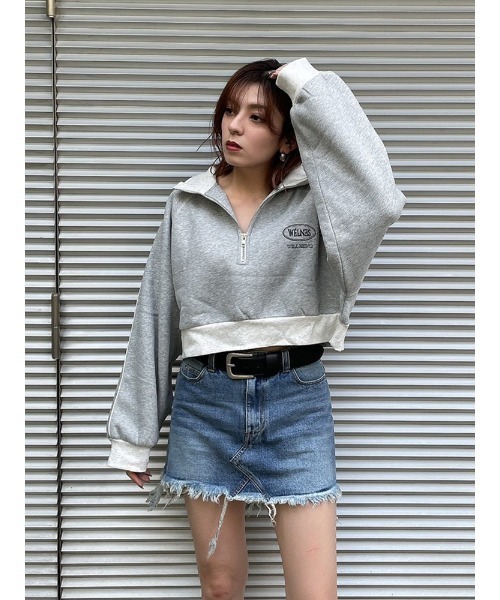 ENVYM(アンビー)の「ハーフZIP裏毛PO(スウェット・レディース・ブラック/ブルー/グレー・FREE)」の18枚目の写真
