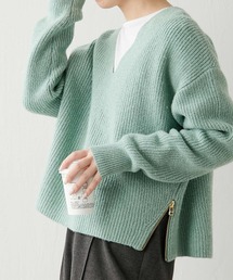 COLLAGE GALLARDAGALANTE | ラメ畔Vネックニット/手洗い可(ニット/セーター)