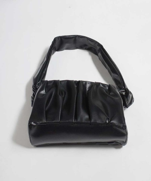 shopnikoniko(ショップニコニコ)の「韓国風 ワンハンドル ギャザーバッグ(ハンドバッグ・レディース・ブラック/ホワイト・フリー)」の14枚目の写真