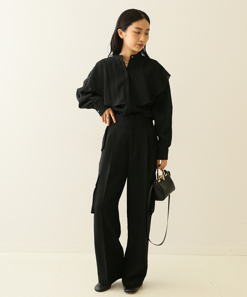 journal standard L'essage(ジャーナルスタンダードレサージュ)の「ダブルヨークシャツ(シャツ/ブラウス・レディース・ブラック/アイボリー・FREE)」の8枚目の写真