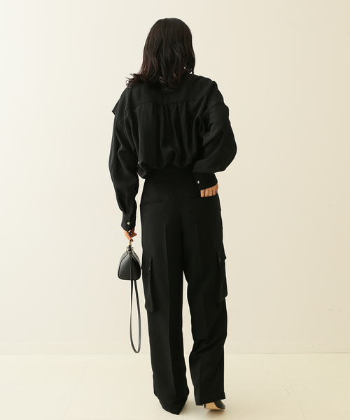 journal standard L'essage(ジャーナルスタンダードレサージュ)の「ダブルヨークシャツ(シャツ/ブラウス・レディース・ブラック/アイボリー・FREE)」の9枚目の写真