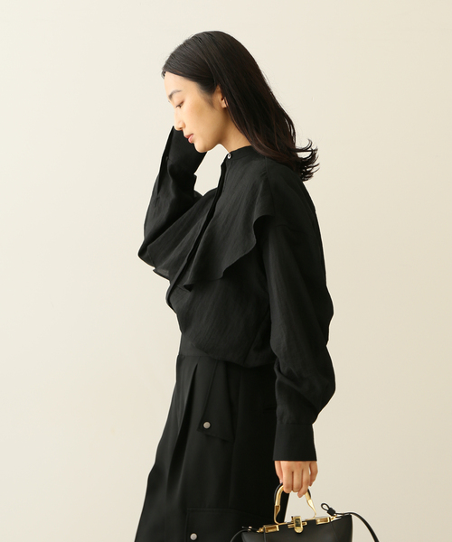 journal standard L'essage(ジャーナルスタンダードレサージュ)の「ダブルヨークシャツ(シャツ/ブラウス・レディース・ブラック/アイボリー・FREE)」の13枚目の写真