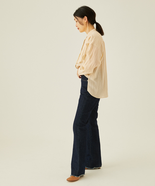 journal standard L'essage(ジャーナルスタンダードレサージュ)の「ダブルヨークシャツ(シャツ/ブラウス・レディース・ブラック/アイボリー・FREE)」の21枚目の写真