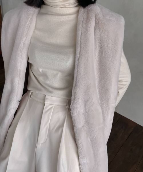 hellam（へラム）の「フェイクファーベスト（ベスト・レディース・ブラック/ブラウン/アイボリー・FREE）」の22枚目の写真