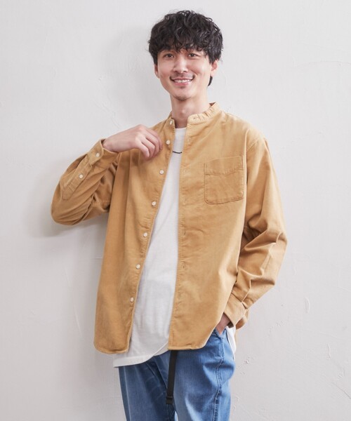 coen（コーエン）の「コーデュロイバンドカラーシャツ（シャツ/ブラウス・メンズ・その他1/ネイビー/グレー/ダークブラウン/ブラウン/ベージュ・M/XL/L/S）」の14枚目の写真