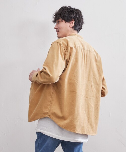 coen（コーエン）の「コーデュロイバンドカラーシャツ（シャツ/ブラウス・メンズ・その他1/ネイビー/グレー/ダークブラウン/ブラウン/ベージュ・M/XL/L/S）」の16枚目の写真