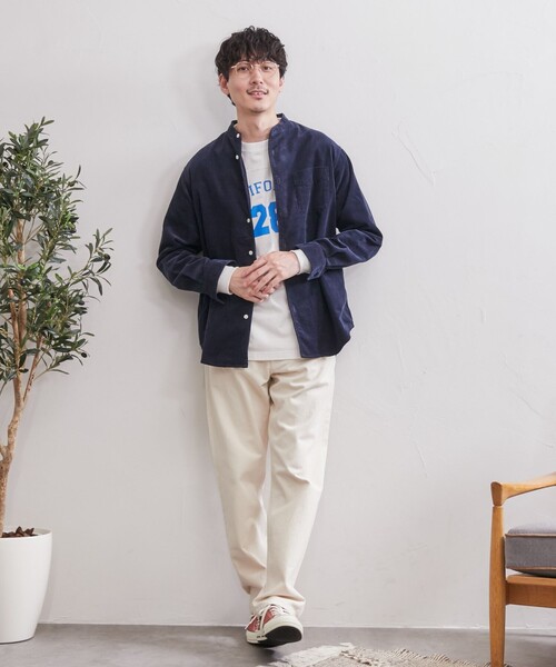 coen（コーエン）の「コーデュロイバンドカラーシャツ（シャツ/ブラウス・メンズ・その他1/ネイビー/グレー/ダークブラウン/ブラウン/ベージュ・M/XL/L/S）」の17枚目の写真