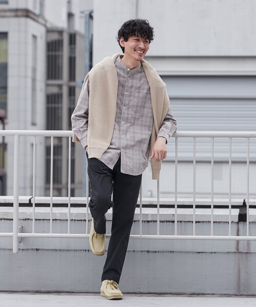 coen（コーエン）の「コーデュロイバンドカラーシャツ（シャツ/ブラウス・メンズ・その他1/ネイビー/グレー/ダークブラウン/ブラウン/ベージュ・M/XL/L/S）」の18枚目の写真