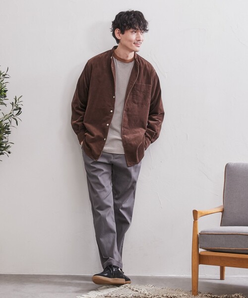 coen（コーエン）の「コーデュロイバンドカラーシャツ（シャツ/ブラウス・メンズ・その他1/ネイビー/グレー/ダークブラウン/ブラウン/ベージュ・M/XL/L/S）」の19枚目の写真