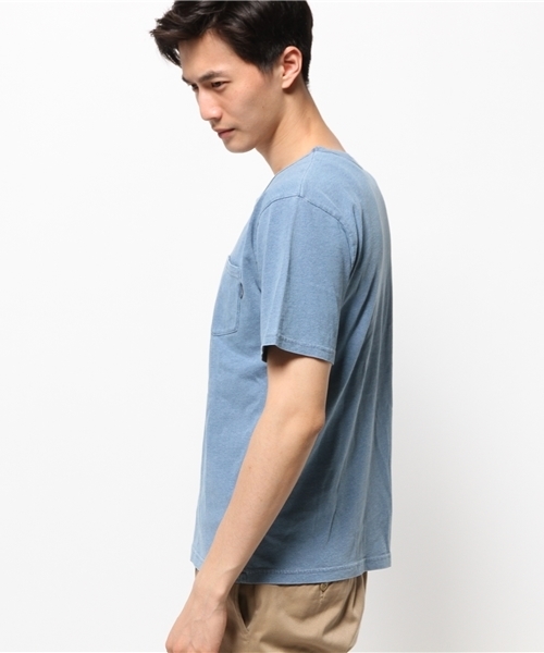 Denime(ドゥニーム)の「INDIGO CREW NECK TEE(Tシャツ/カットソー・メンズ・ブルー/ネイビー・LARGE/X-LARGE/MEDIUM)」の10枚目の写真