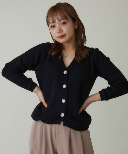 mebole(メボレ)の「ショートVネックカーディガン(カーディガン/ボレロ・レディース・ホワイト/グレー/ブラック/グリーン/ブラウン・FREE)」の19枚目の写真