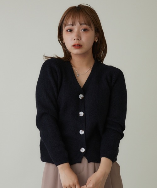 mebole(メボレ)の「ショートVネックカーディガン(カーディガン/ボレロ・レディース・ホワイト/グレー/ブラック/グリーン/ブラウン・FREE)」の21枚目の写真