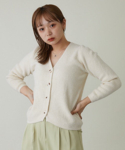 mebole(メボレ)の「ショートVネックカーディガン(カーディガン/ボレロ・レディース・ホワイト/グレー/ブラック/グリーン/ブラウン・FREE)」の12枚目の写真